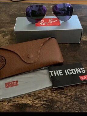 Ray-Ban 3025 Blue Aviator Sunglasses 58mm